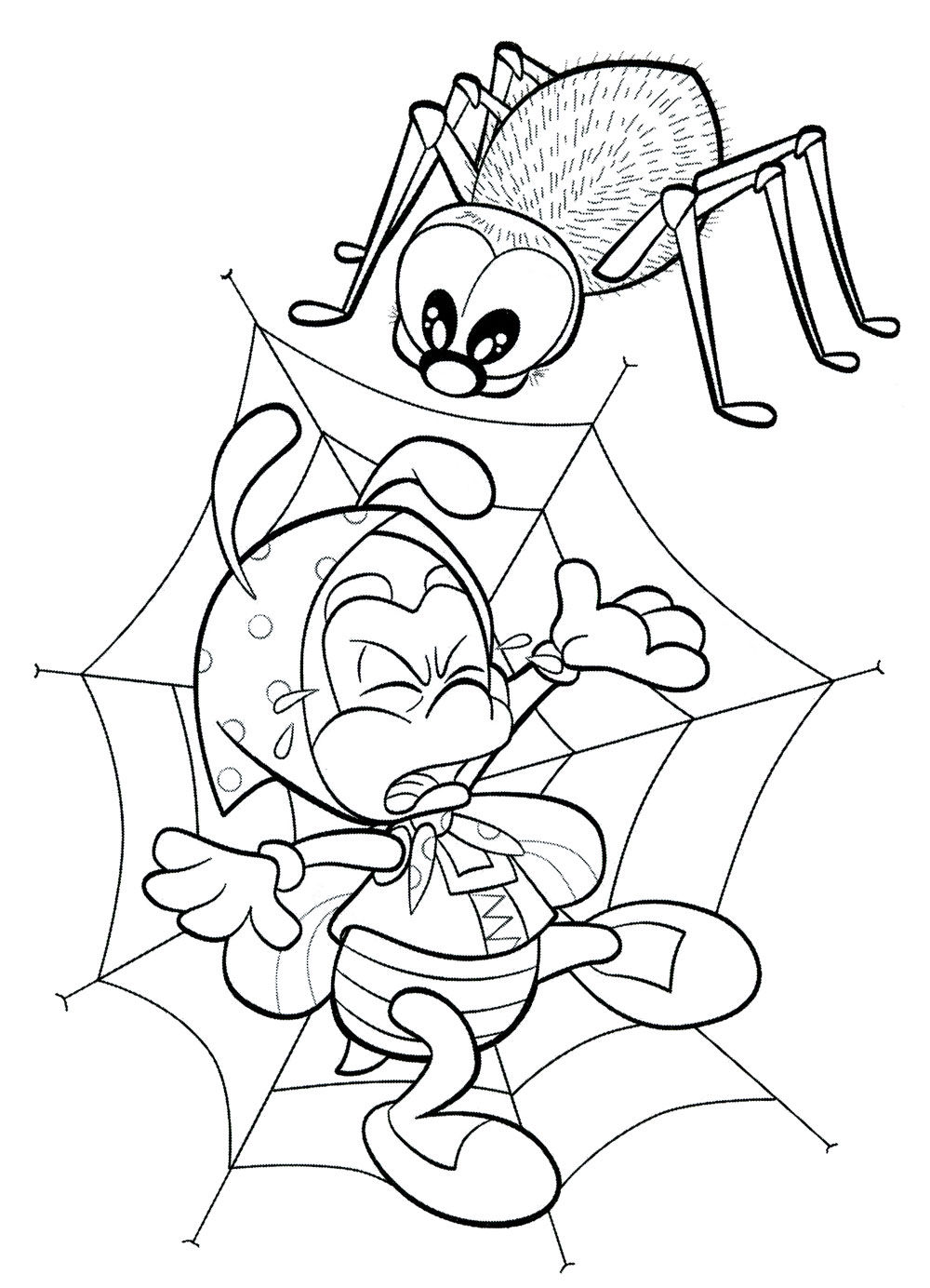 Раскраска для девочек Пчелка Майя и ее друзья. Раскрась пчелу.