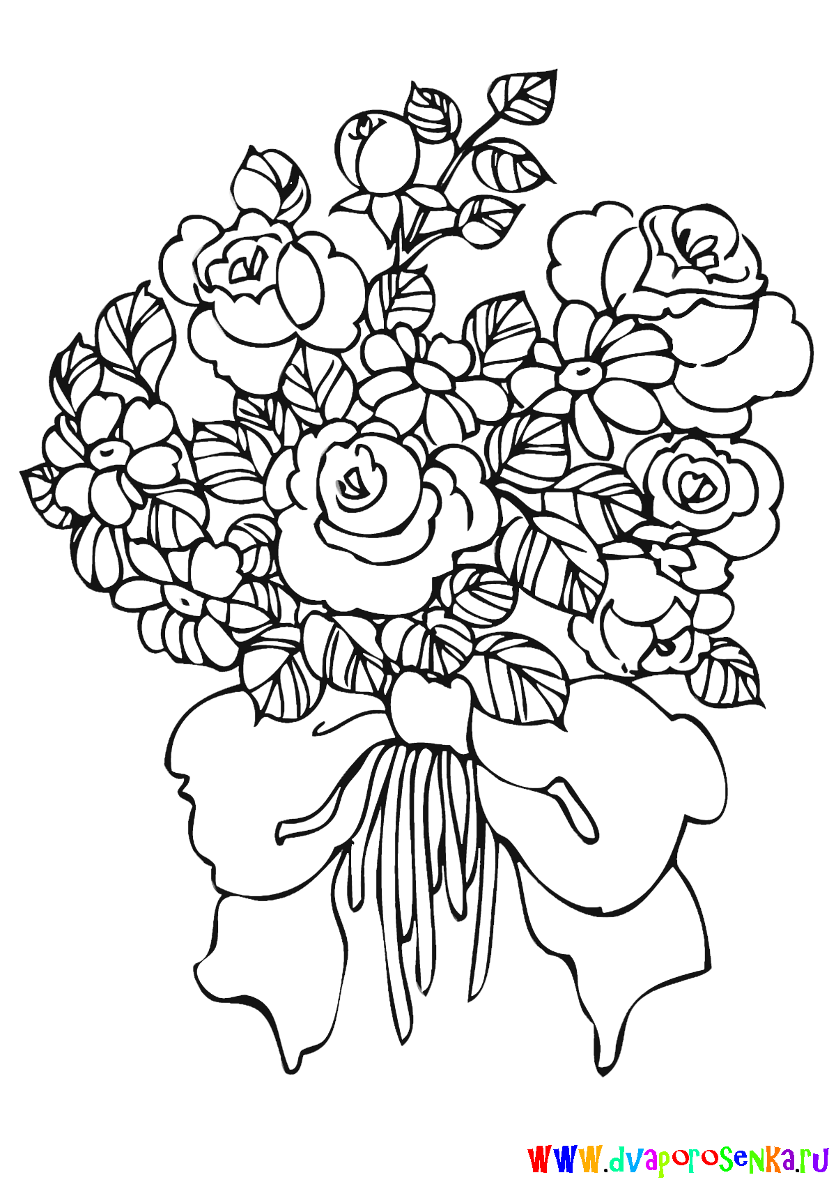 Раскраска для детей изучаем цветы. Раскрашиваем красивые цветы.