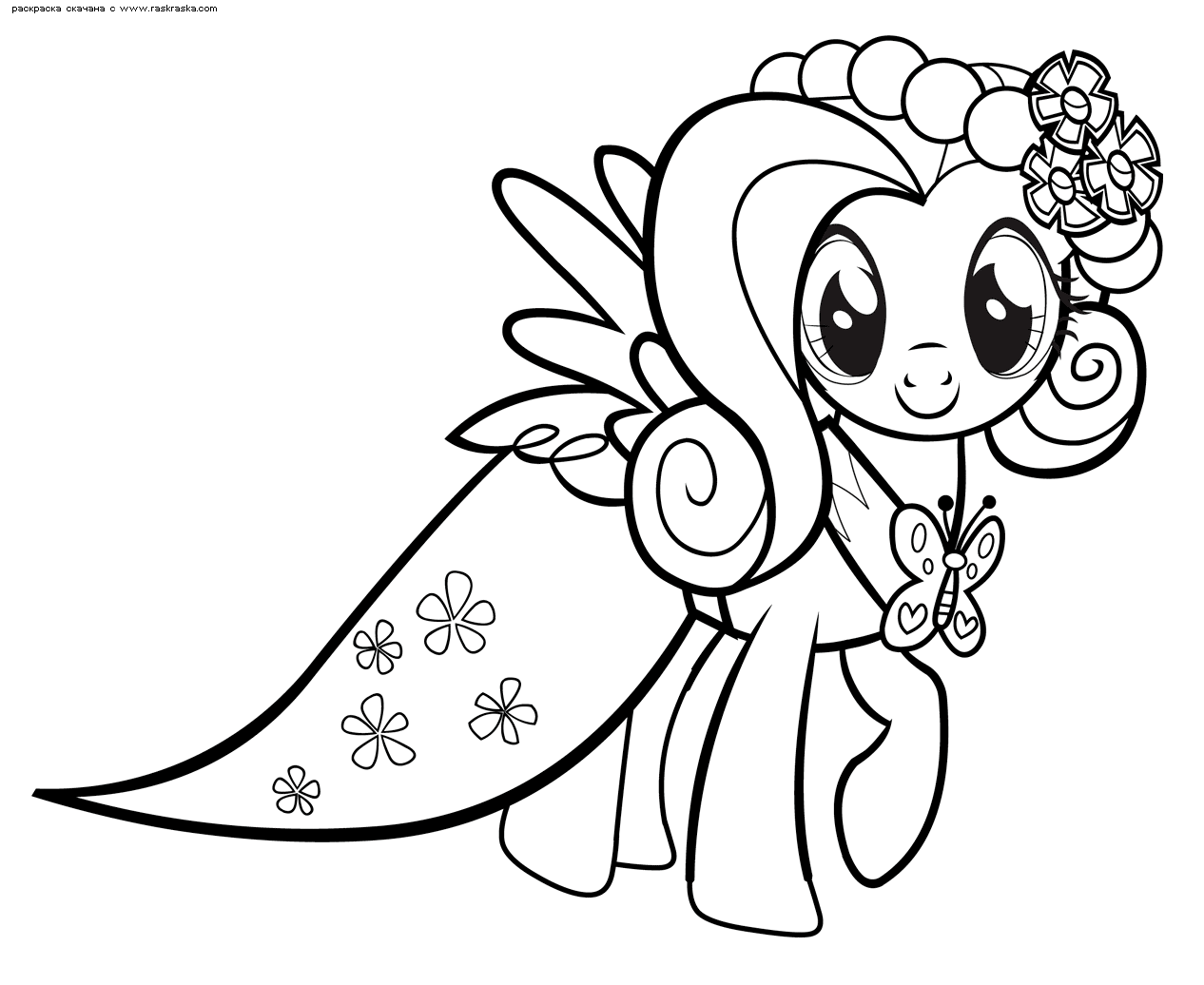 Раскраски для девочек. Разукрась пони. Розовые пони. Мультфильмы.