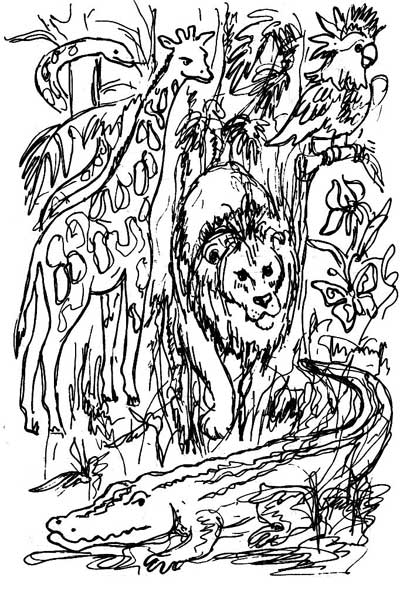 Обучающая раскраска для детей под названием Кто спрятался на картинке?