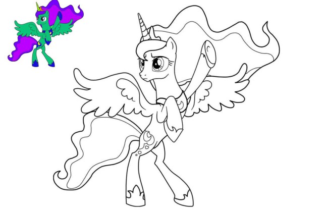 Раскраски для девочек. Разукрась пони. Розовые пони. Мультфильмы.