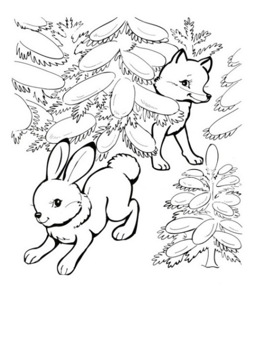 Обучающие раскраски на тему зима у нас в лесу. Картинки зимы.