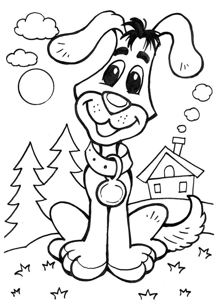 Раскраска для детей. Трое из Простоквашино. Дядя Федор.      