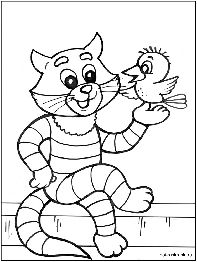 Раскраска для детей. Трое из Простоквашино. Дядя Федор.      