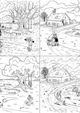 Раскраски времена года для детей и самых маленьких малышей. 