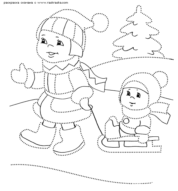 Обучающие раскраски на тему зима у нас в лесу. Картинки зимы.