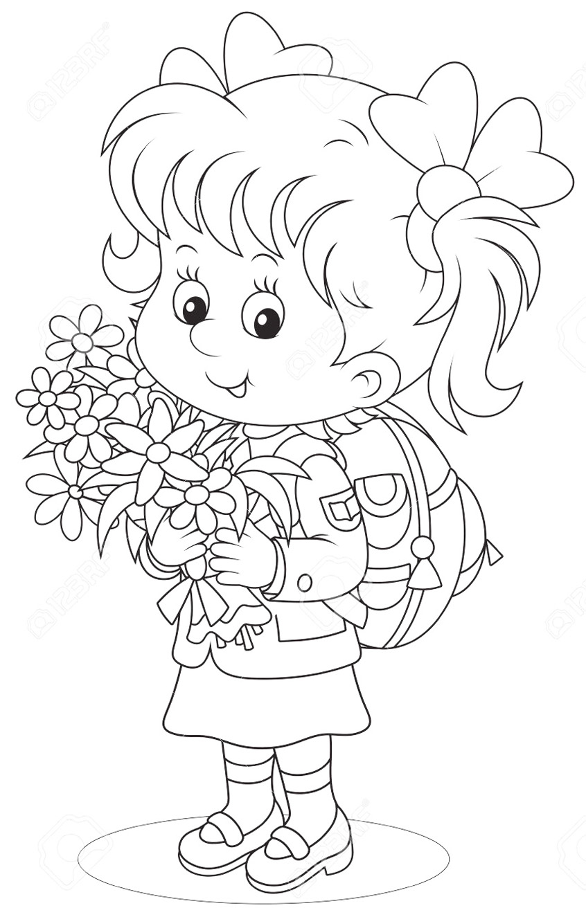 раскраска День Знаний. Первое сентября - день знаний.       