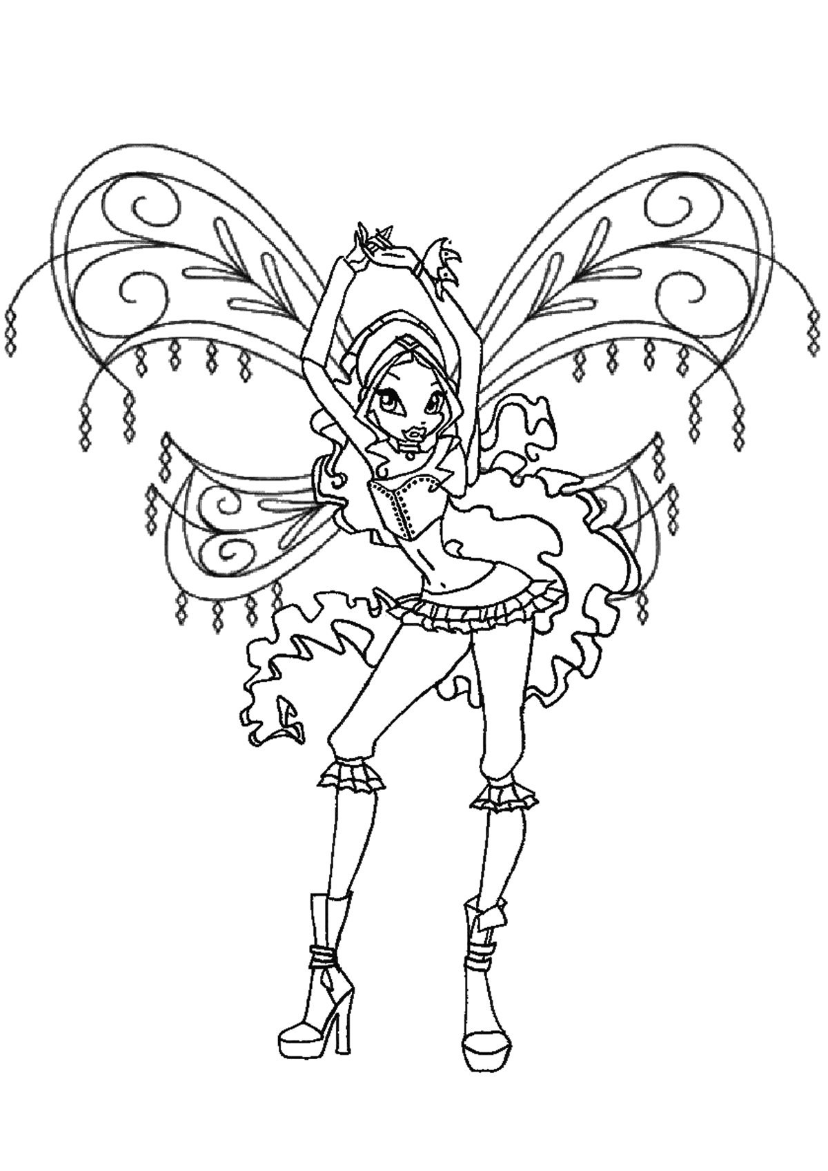 Раскрасик для девочек про фей. Феи Винкс. Раскрась каждую фею.