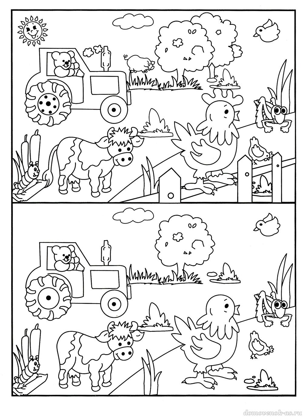 На раскраске нужно найти отличия. Найди 10 отличий. Отличия.