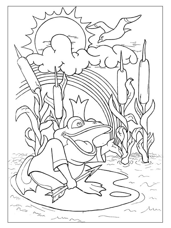 Раскраска для девочек про Царевну Лягушку.                  
