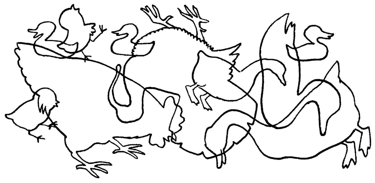 Обучающая раскраска для детей под названием Кто спрятался на картинке?