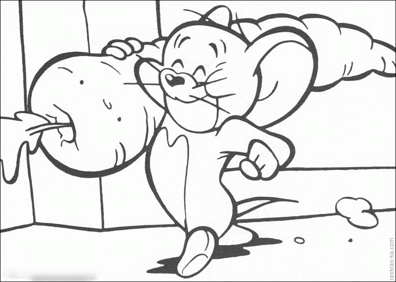 Раскраски для девочек про Кота Тома и мышь Джерри.          