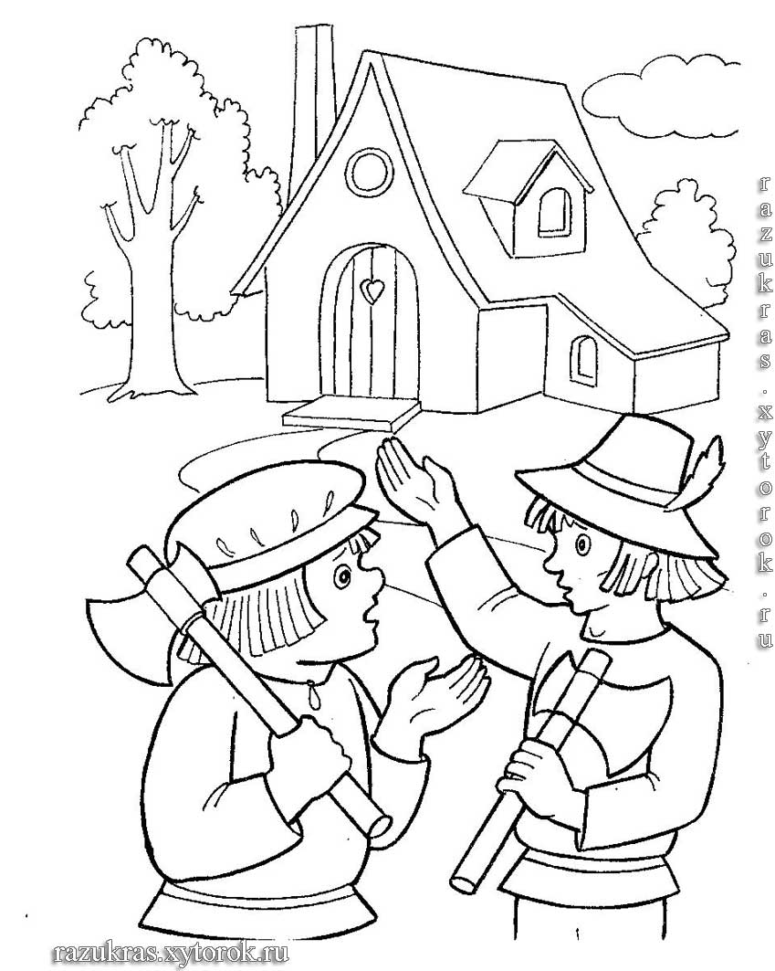 Раскраска Красная Шапочка для девочек. Раскрась всех героев 