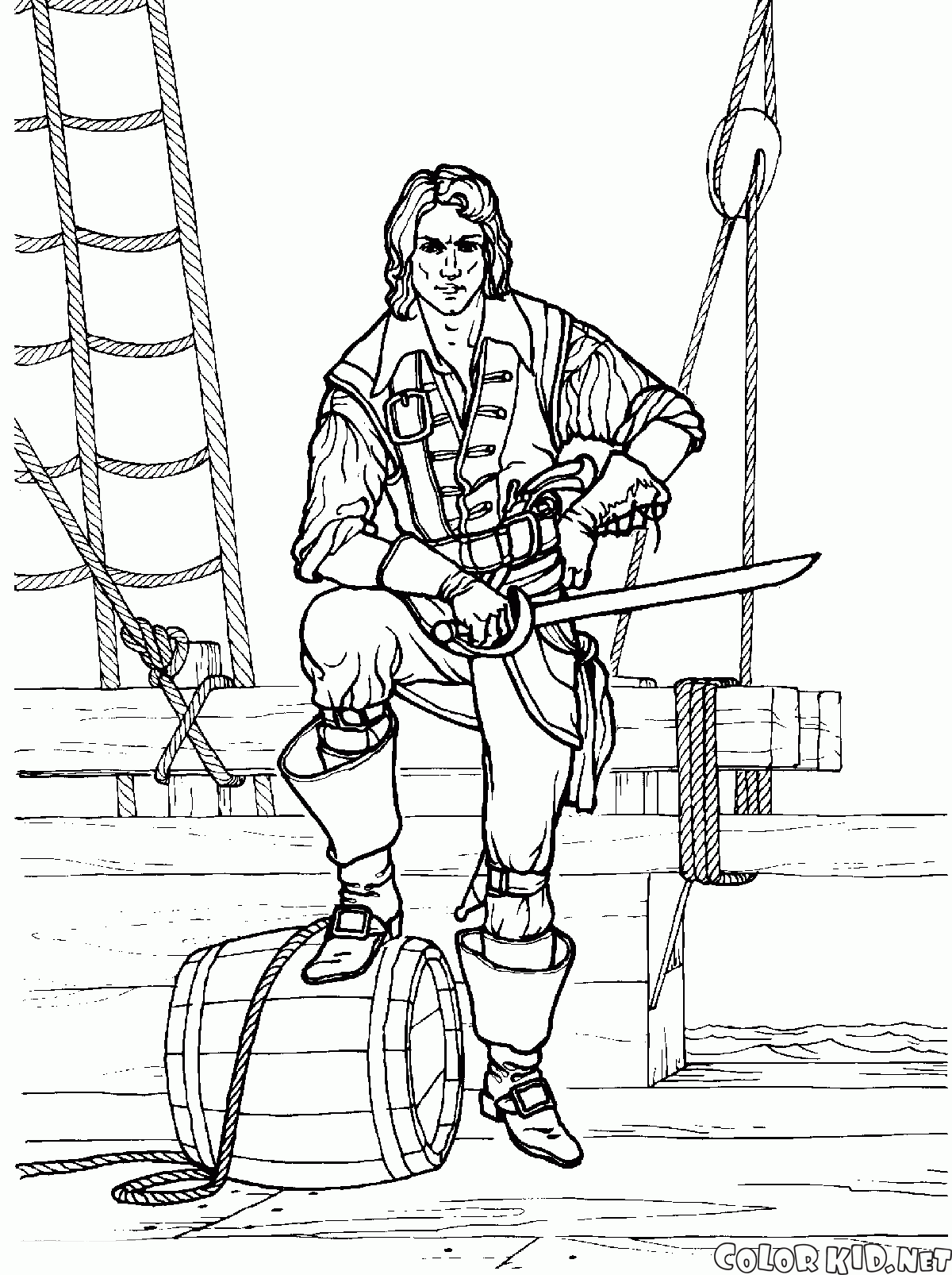 Раскраски про пиратов. Пираты Карибского моря. Пираты на море.