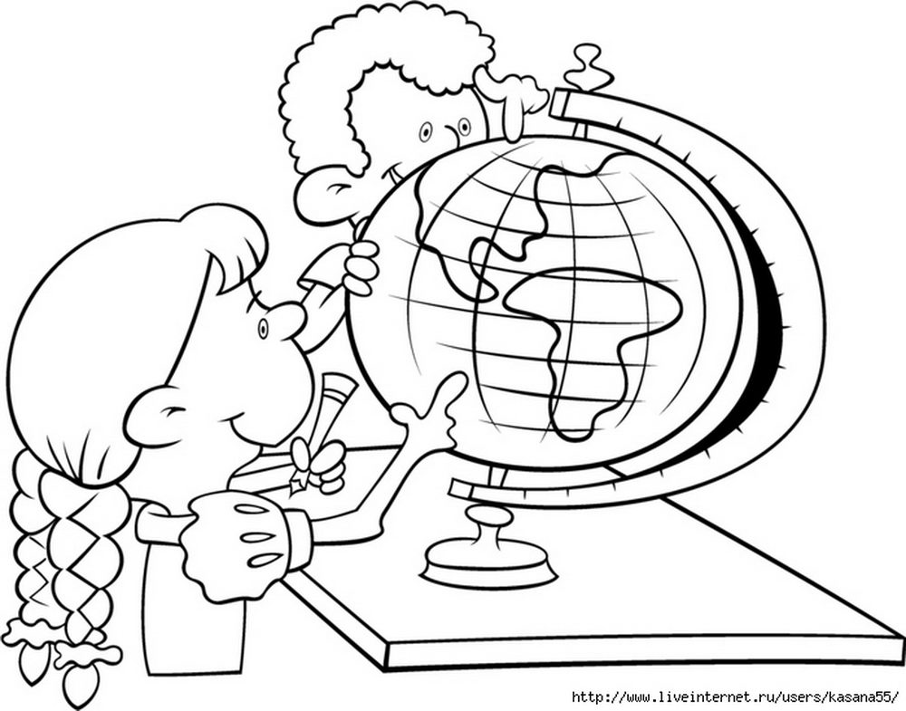 Раскраски для детей которые учатся в школе. Раскраски про школу.