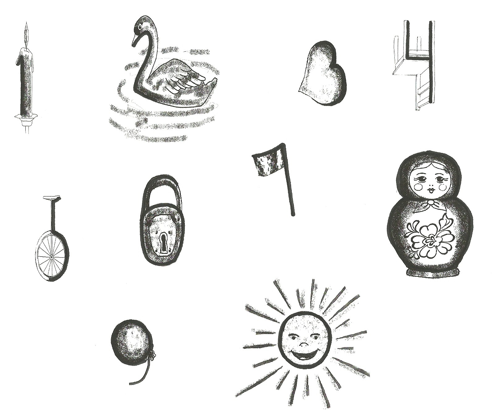 Необходимо раскрасить и запомнить картинки. Раскраски для детей.