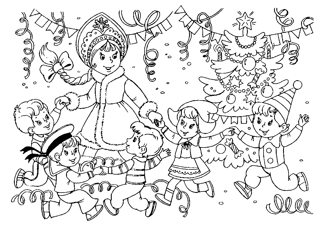 Раскраски новый год. Праздник. Раскрась красивую елку.        