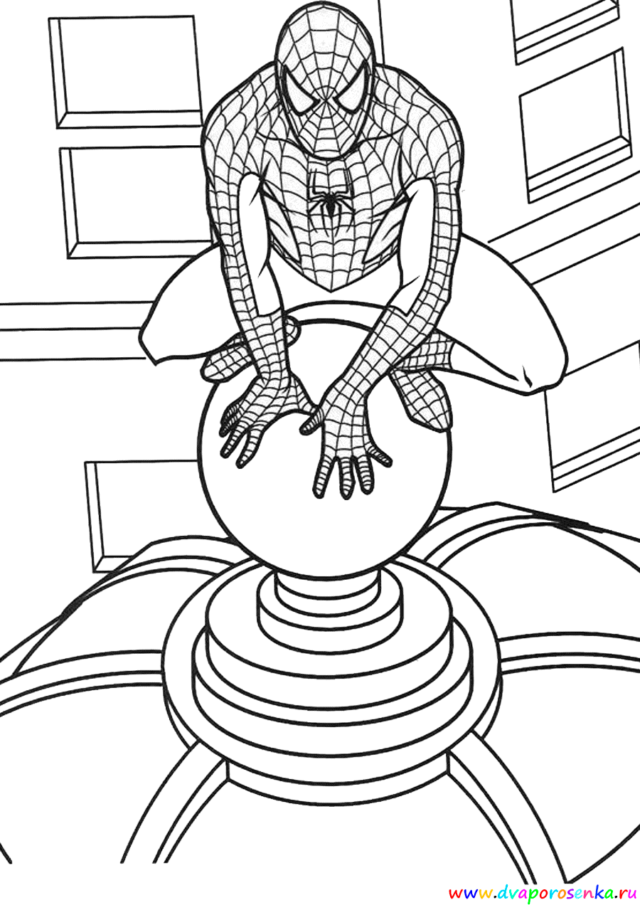 Раскраски про человека паука. Человек паук - супергерой.     