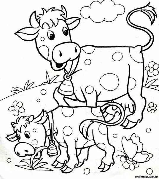 Раскраски для детей животные и их детеныши. Животное и его ребенок.