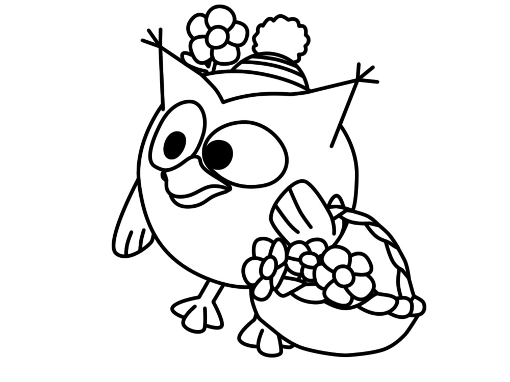 Раскраски для девочек смешарики.                            