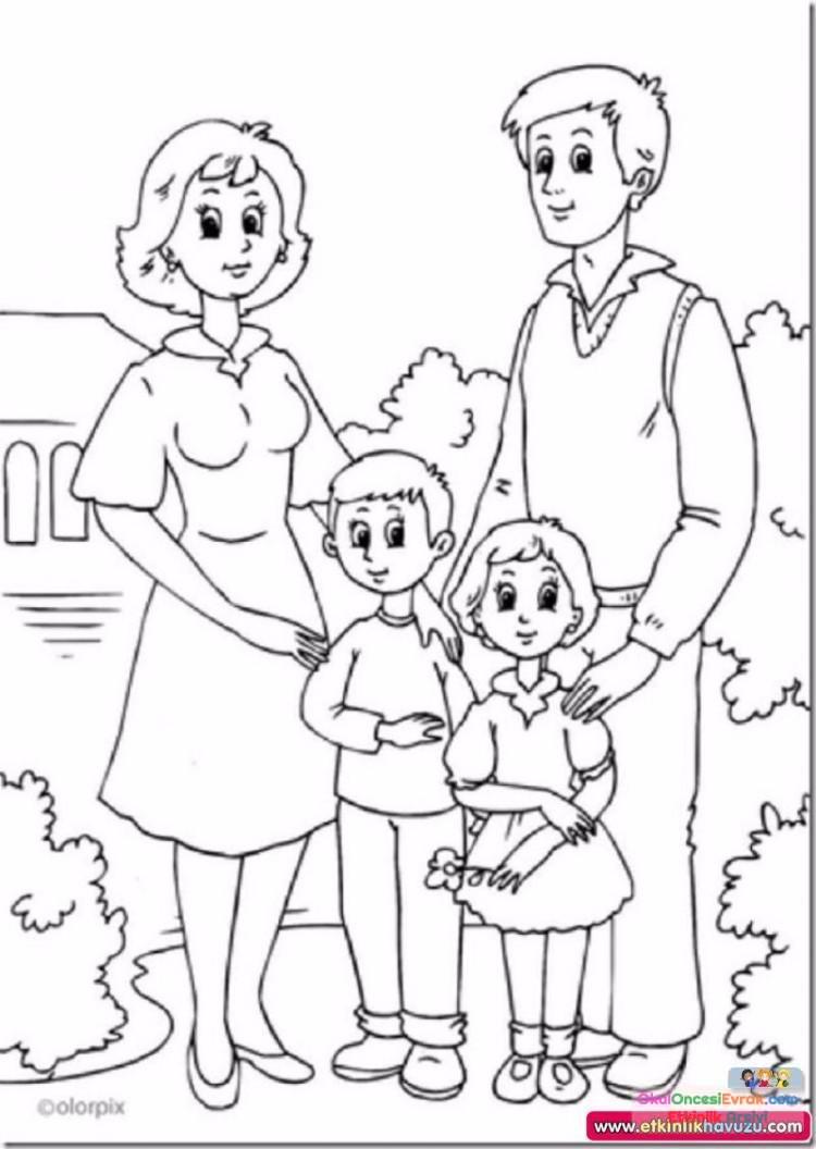 Обучающая раскраска моя семья для детей. Раскраска про семью.