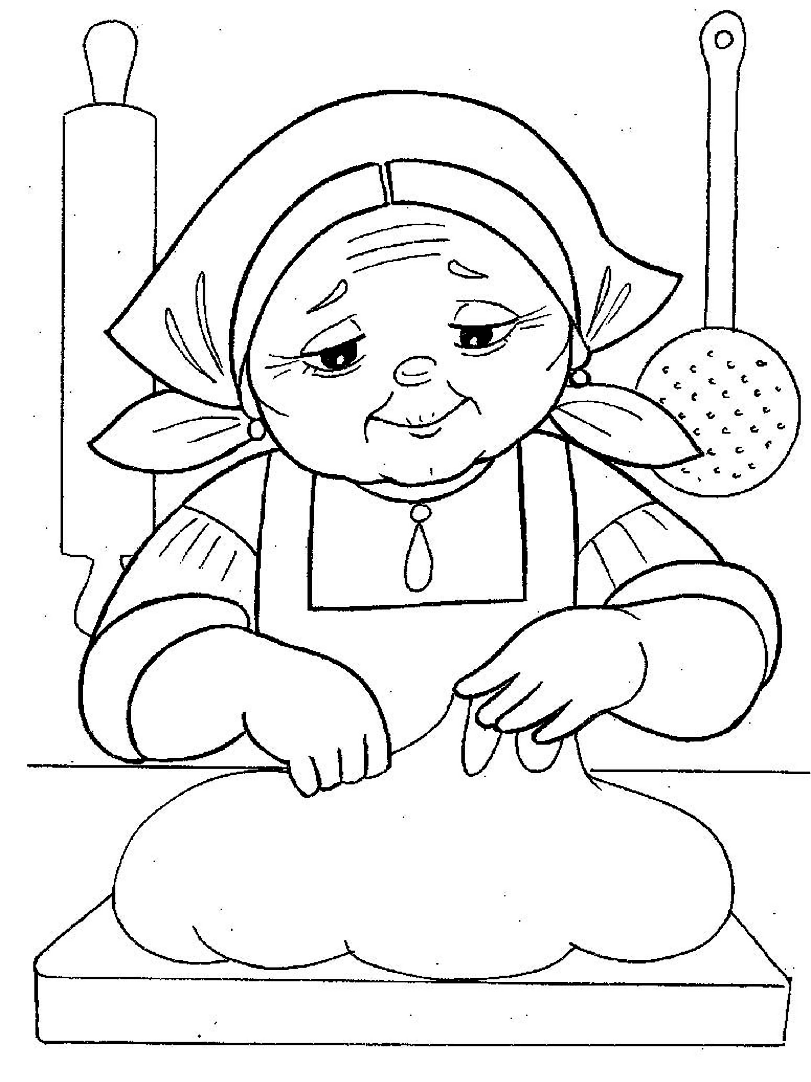 Раскраски из сказки колобок