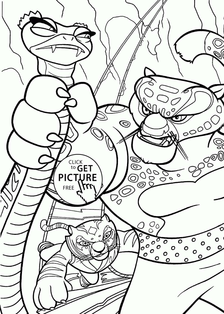 Раскраска для детей Кунг Фу Панда. Раскрась панду.           