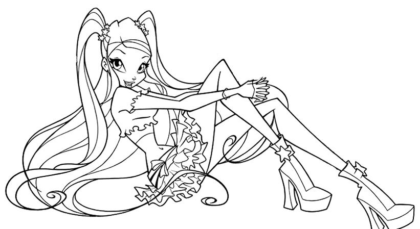 Раскрасик для девочек про фей. Феи Винкс. Раскрась каждую фею.