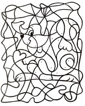 Обучающая раскраска для детей под названием Кто спрятался на картинке?