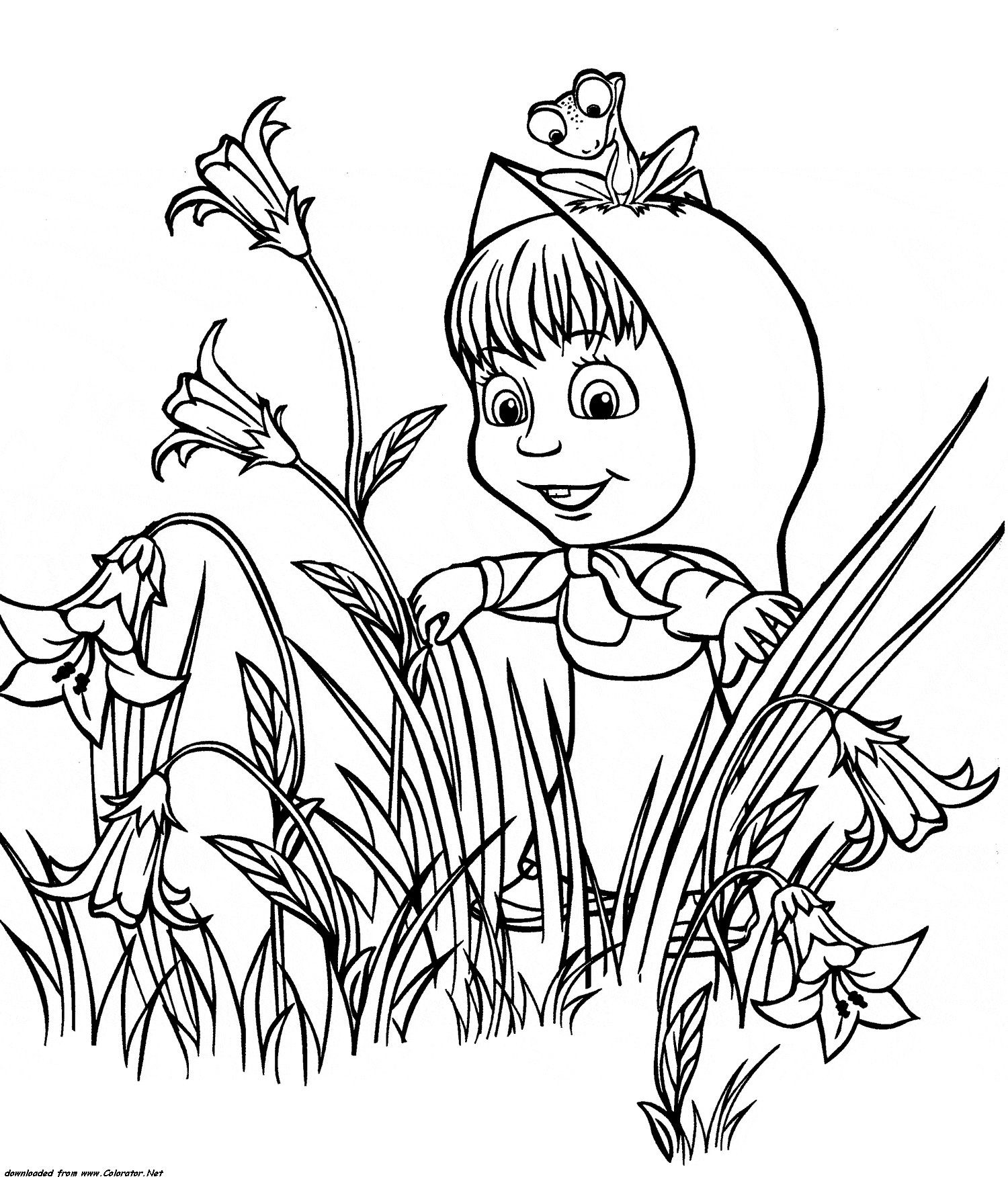 Детские раскраски Маша и медведь. Раскраски для девочек. Маша и медведь.