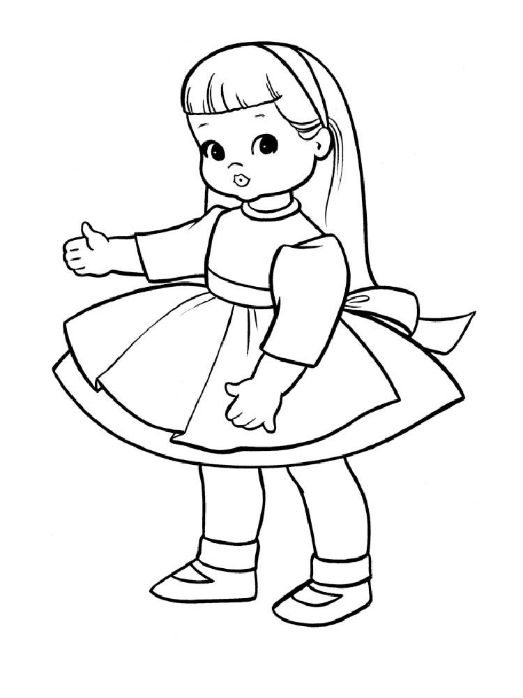 раскраски куклы для девочек. Играем со своими куклами. Раскраска.