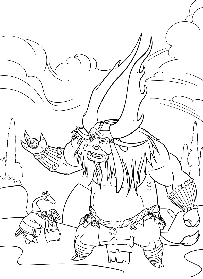 Раскраска для детей Кунг Фу Панда. Раскрась панду.           