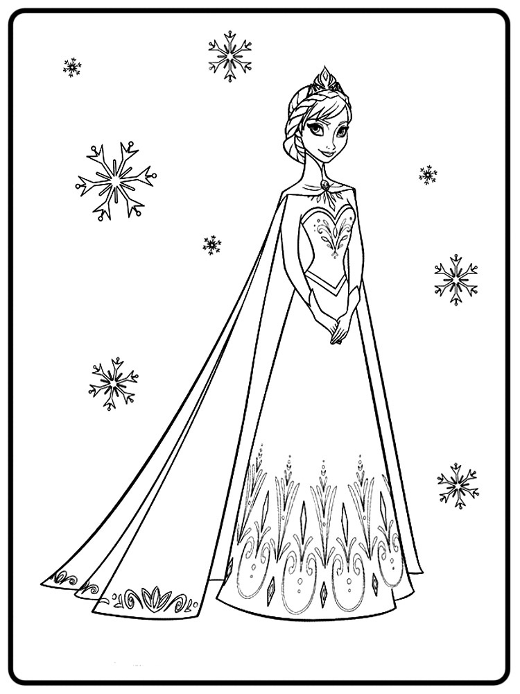 Раскраски для девочек Холодное сердце. Мультфильм про Анну и Эльзу.