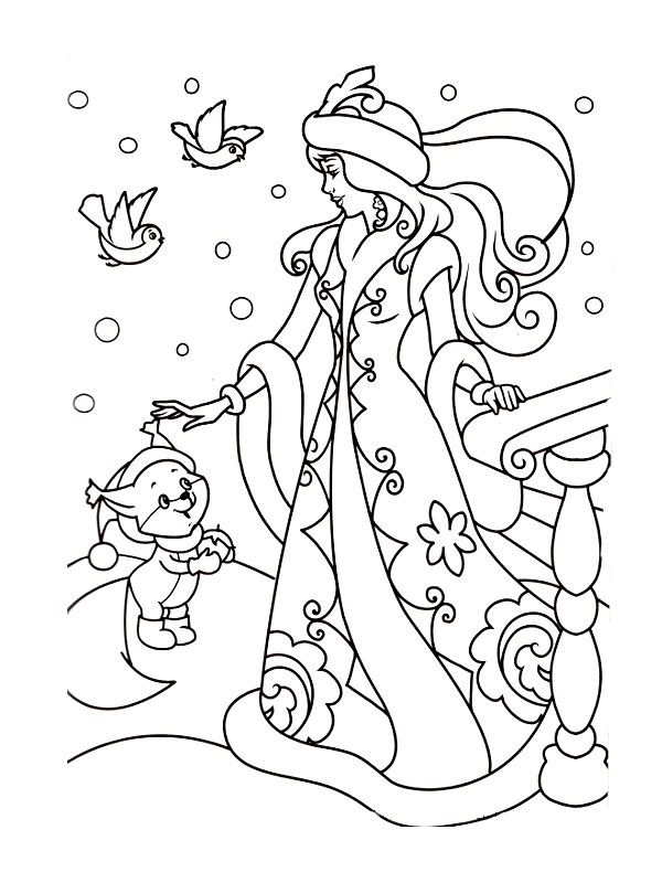 Раскраски Зима для детей. Раскраски для самых маленьких     