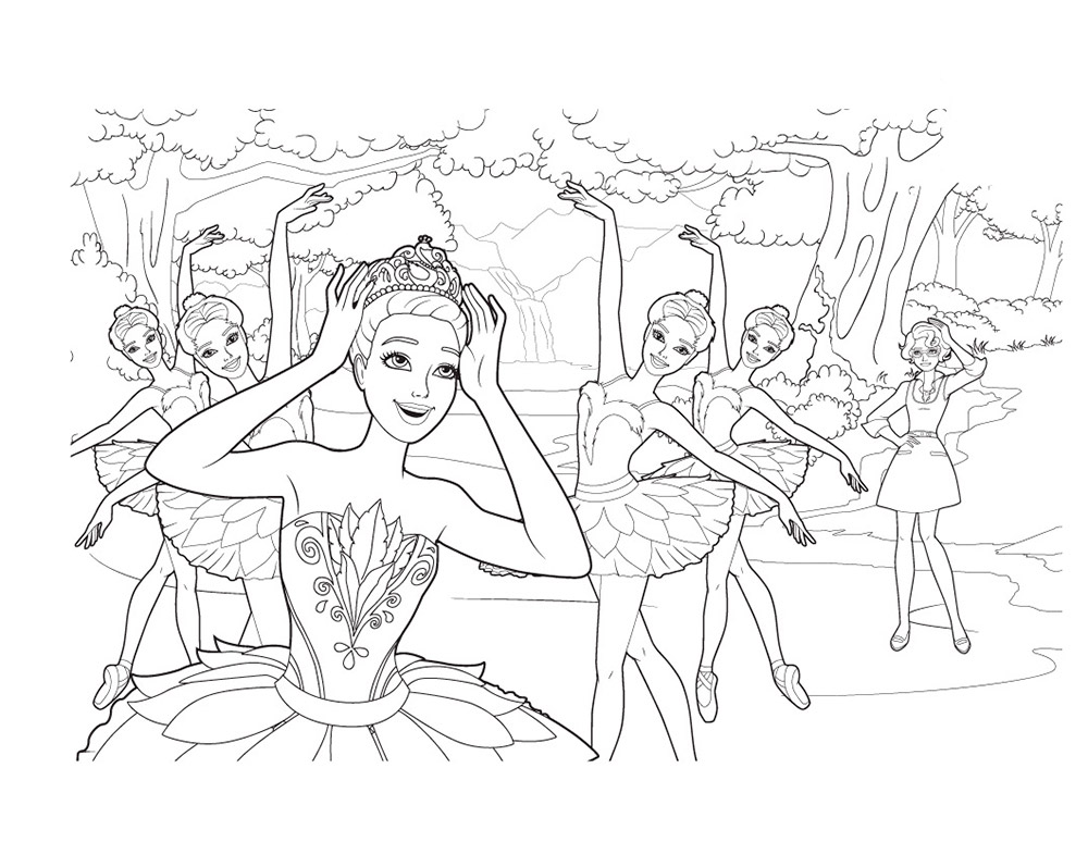 Раскраски для девочек балерины. Тансовщицы. Танец балерин.  