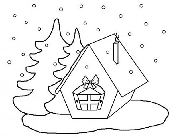 Раскраски Зима для детей. Раскраски для самых маленьких     