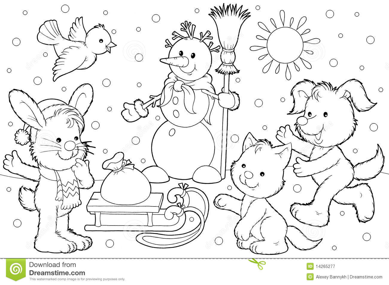 Обучающие раскраски на тему зима у нас в лесу. Картинки зимы.