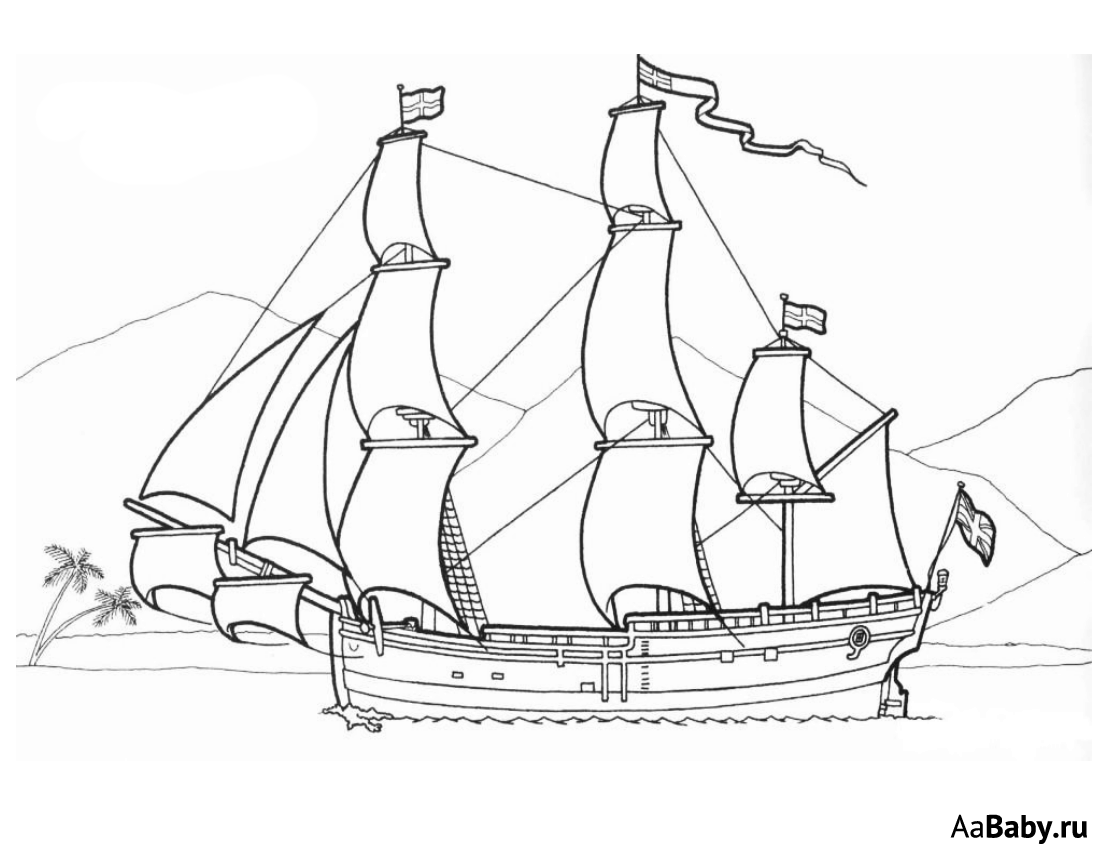 Раскраски для мальчиков. Раскрась корабли. Кораблики. Море. 