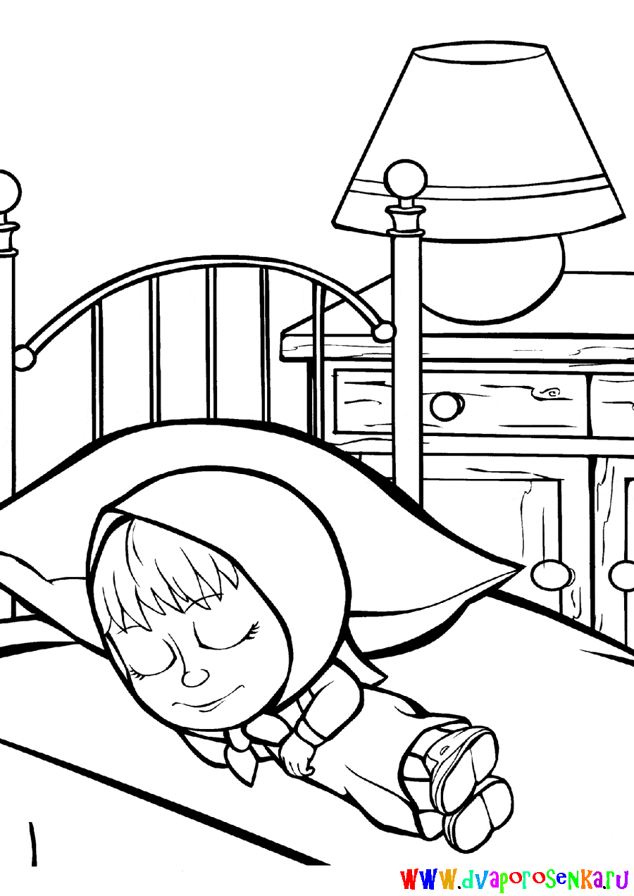 Детские раскраски Маша и медведь. Раскраски для девочек. Маша и медведь.