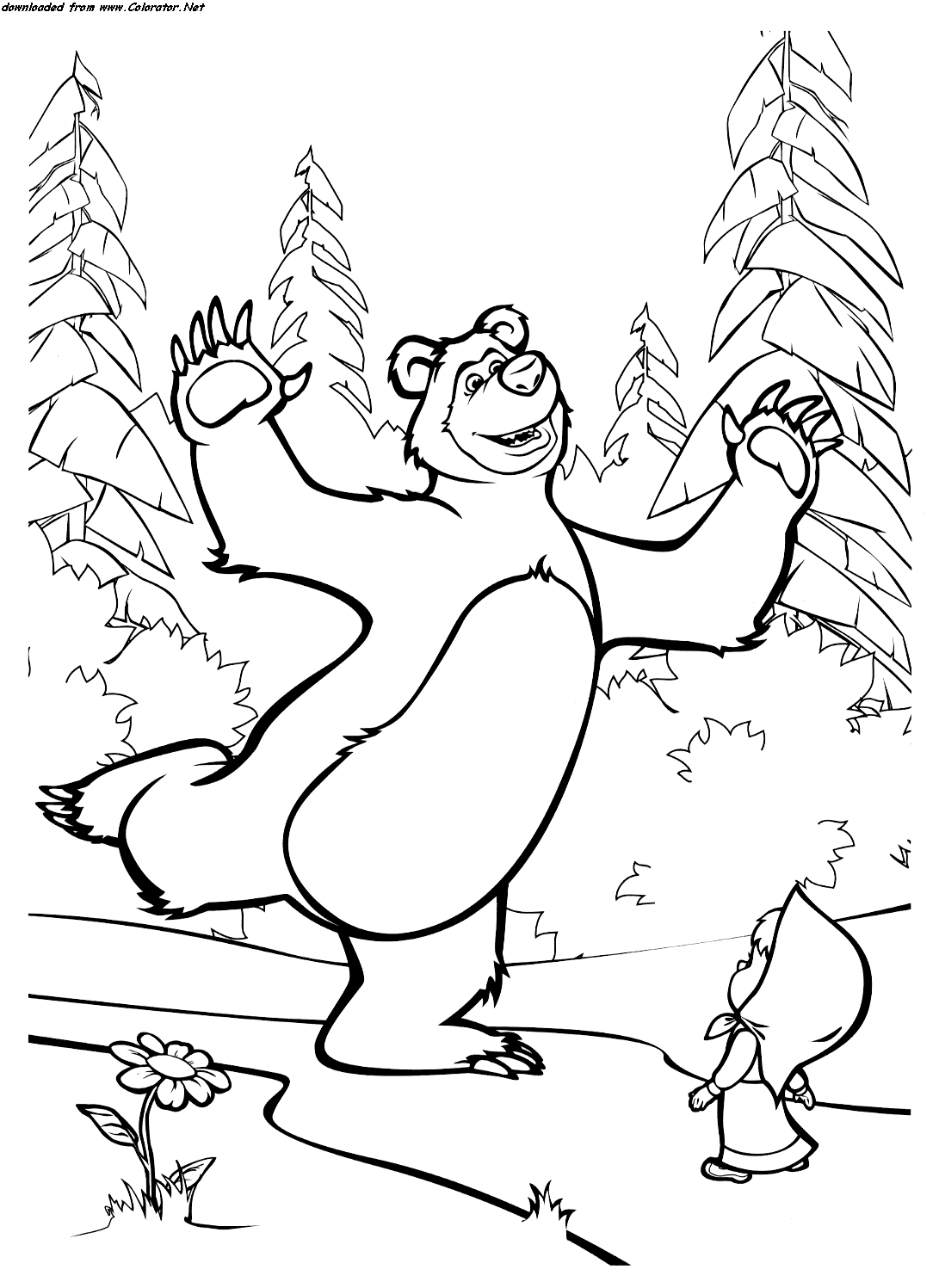 Детские раскраски Маша и медведь. Раскраски для девочек. Маша и медведь.