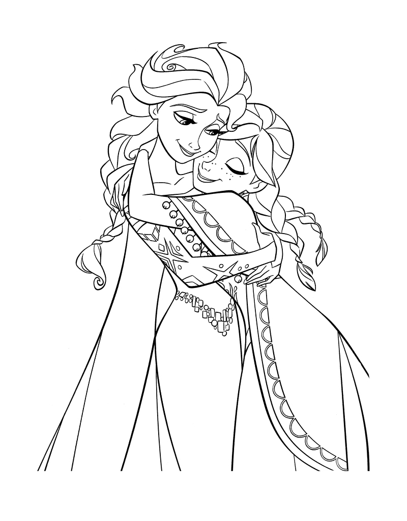 Раскраски для девочек Холодное сердце. Мультфильм про Анну и Эльзу.