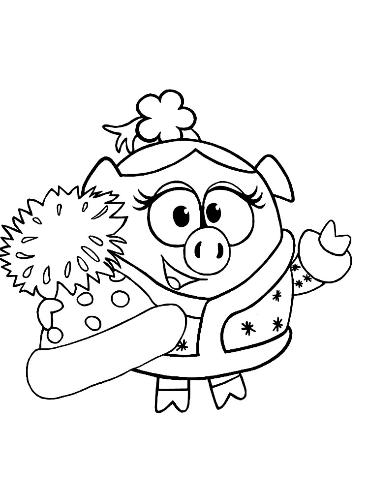 Раскраски для девочек смешарики.                            