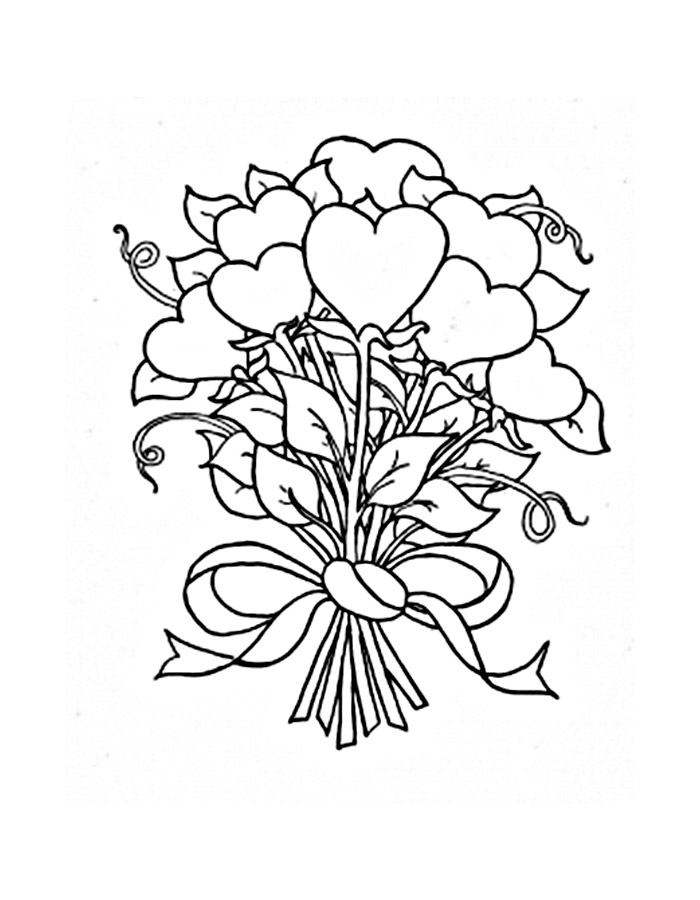 Раскраски букеты для девочек. Букет цветов для мамы. Цветы. 