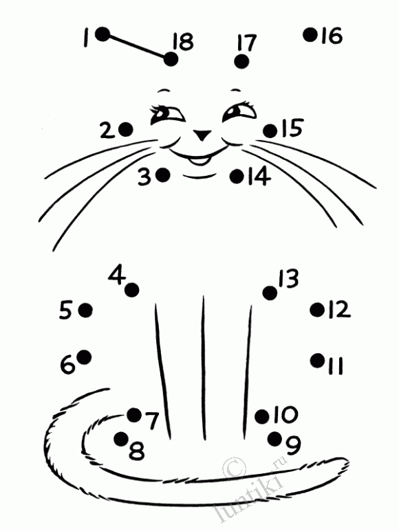 Обучающие раскраски соедини по точкам. Необходимо соединить по точкам цифры.