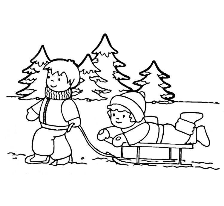 Раскраски для детей на тему зима. Зима в нашем лесу. Белый снег.