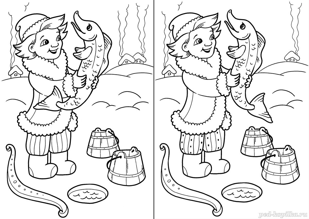 На раскраске нужно найти отличия. Найди 10 отличий. Отличия.