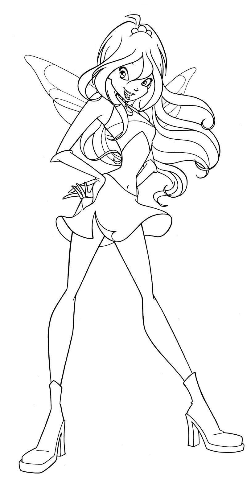 Раскрасик для девочек про фей. Феи Винкс. Раскрась каждую фею.