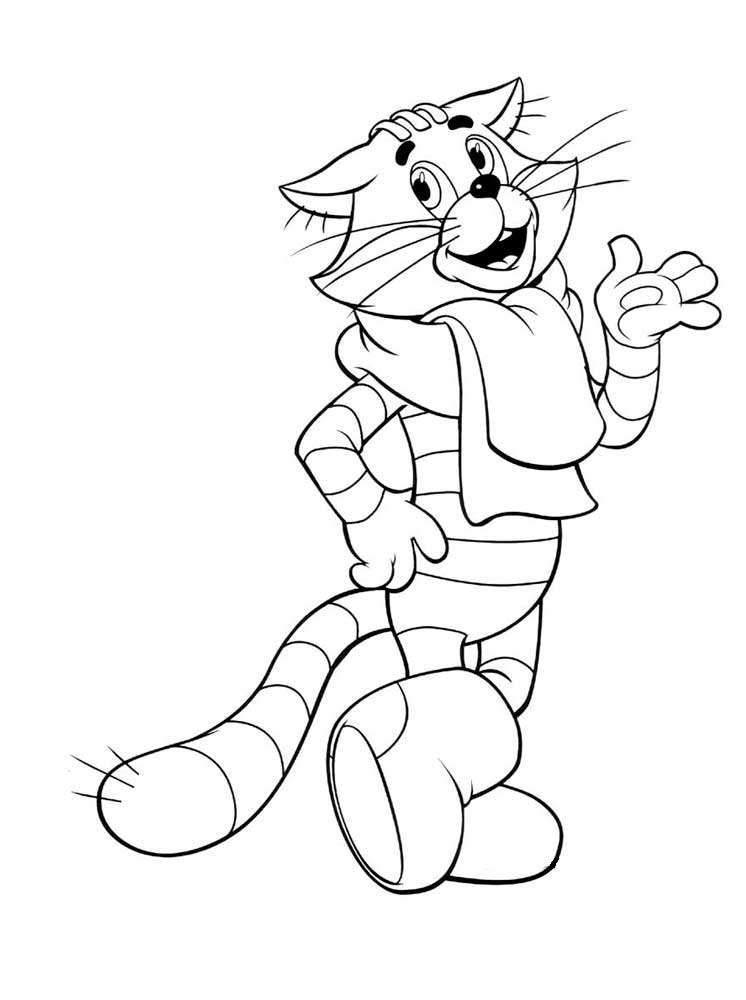 Раскраска для детей. Трое из Простоквашино. Дядя Федор.      