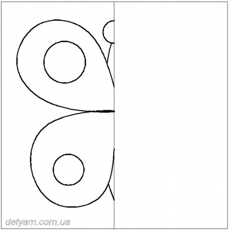 Необходимо дорисовать половину. Обучающая раскраска для детей. Половинка.