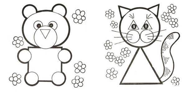 Раскраски геометрические фигуры. Детские раскраски для изучения геометрически...